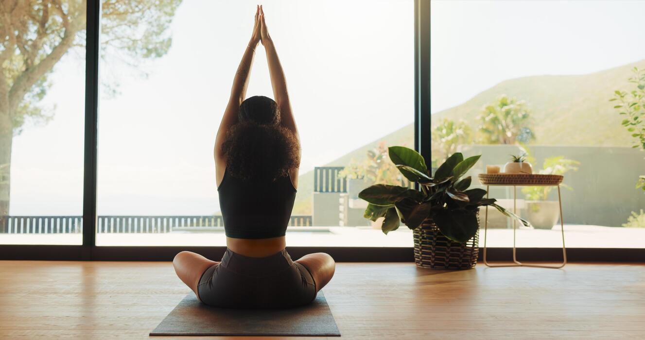Person practicing mindfulness in nature